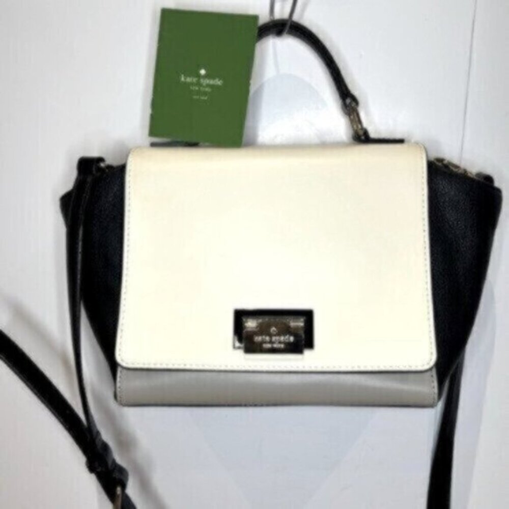 Kate Spade Laurel Magnolia Park color blocked satchel crossbody saddle bag